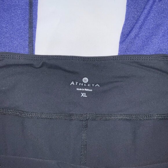 Athleta Pile Barre Leggings Size xl black blue - Picture 2 of 4